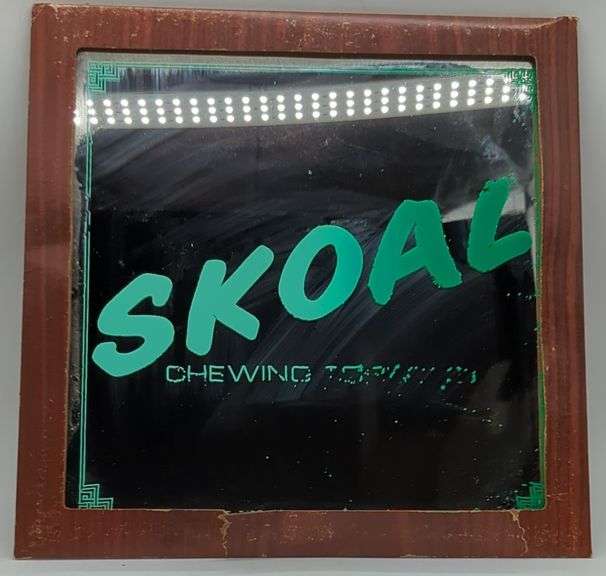 (U) Vintage Skoal mirror Approx 13" x 12 1/2 " . (Some paint damage).