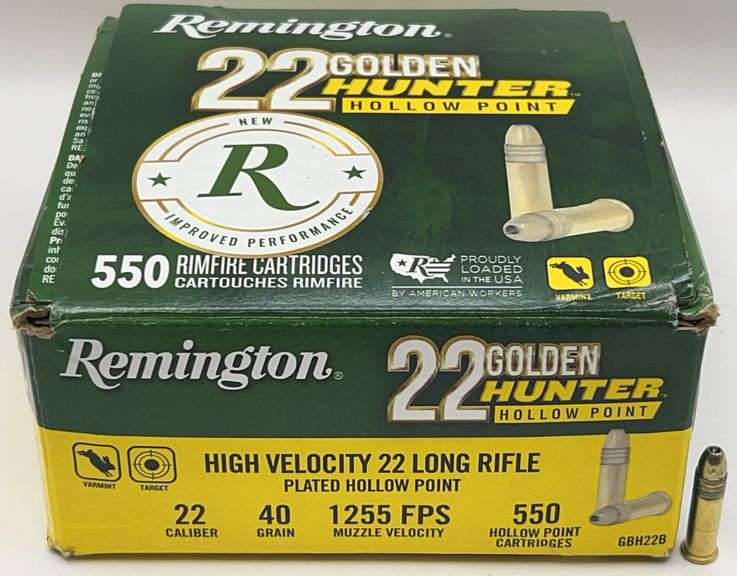 550 Remington Golden Hunter .22LR Rimfire Cartridges