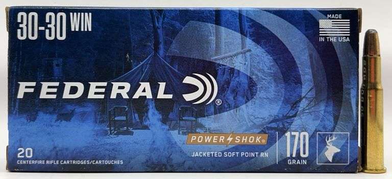 Federal Power-Shok .30-30 WIN Centerfire Rifle Cartridges