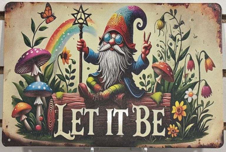 Metal LET IT BE 7 3/4” x 11 3/4”Sign