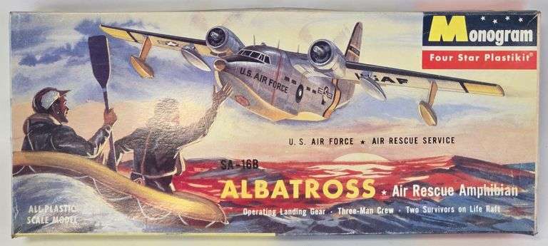 Vintage Monogram U.S. Air Force SA-16B Albatross Air Rescue Amphibian Aircraft Model Kit - NIB