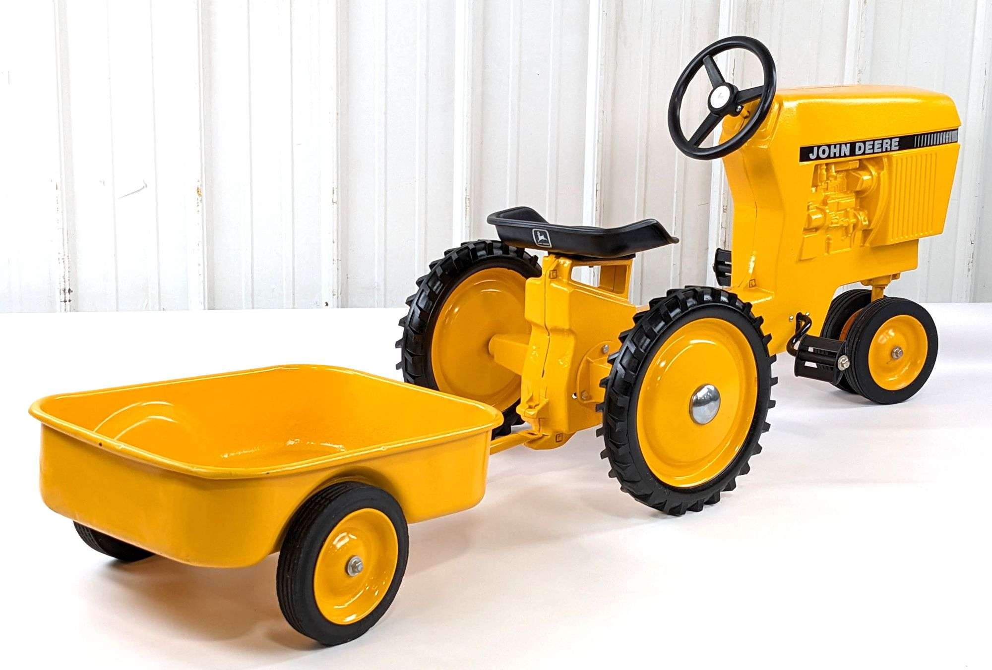 Restored Ertl John Deere 520 Industrial Pedal Tractor w/ Trailer
