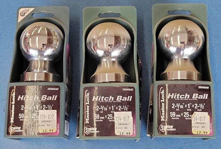 3 Master Lock Towing Security 2-5/16" Hitch Balls