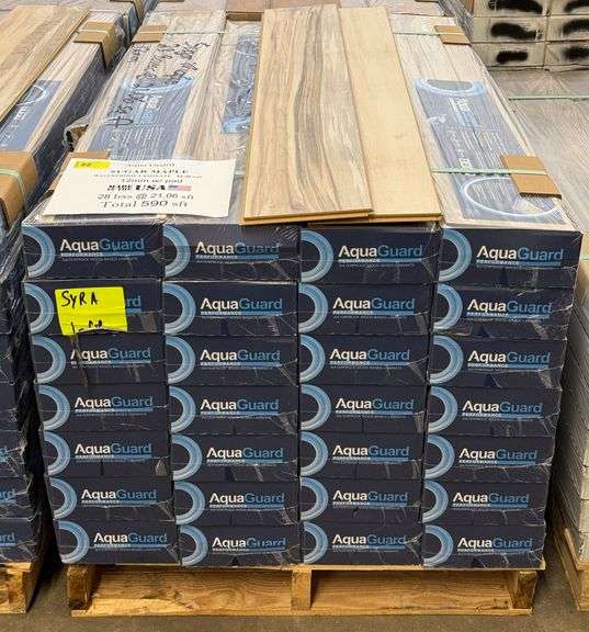 590 SqFt Aqua Guard Sugar Maple Waterproof 12mm Laminate Flooring With Pad