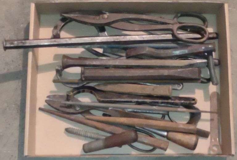 Industrial Scissors, Steel Chisels, Wooden Tool Handles, Etc