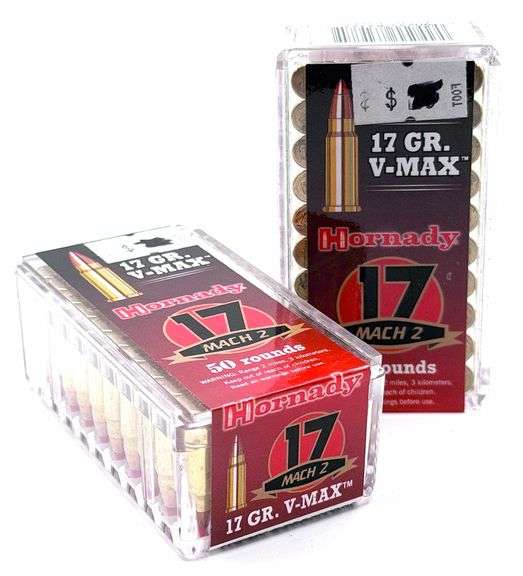 100 Rounds Hornady 17HM2 Pistol Ammo NIB - Kraft Auction Service, LLC