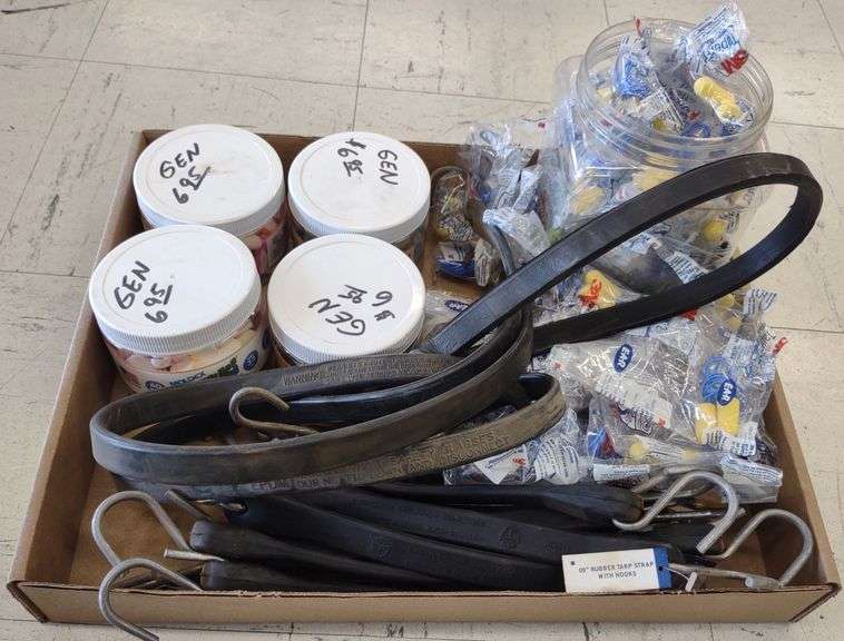 Corded & Non-Corded Ear Plugs & Rubber Tarp Strap
