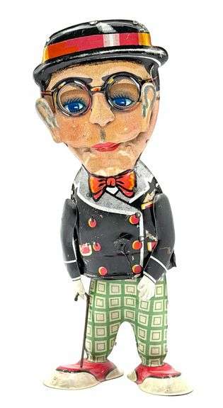 1930's MARX Toys Harold Lloyd Funny Face Wind-Up Tin Litho Toy, Works