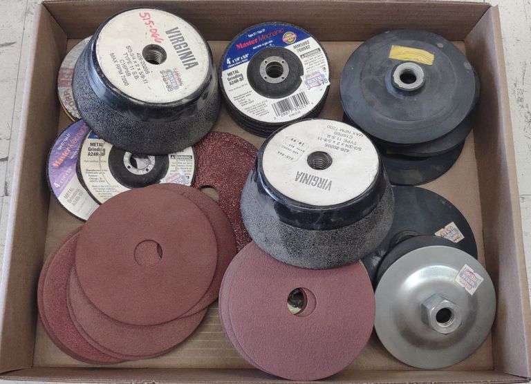 Various Grinding Wheels & Sanding Discs, Etc