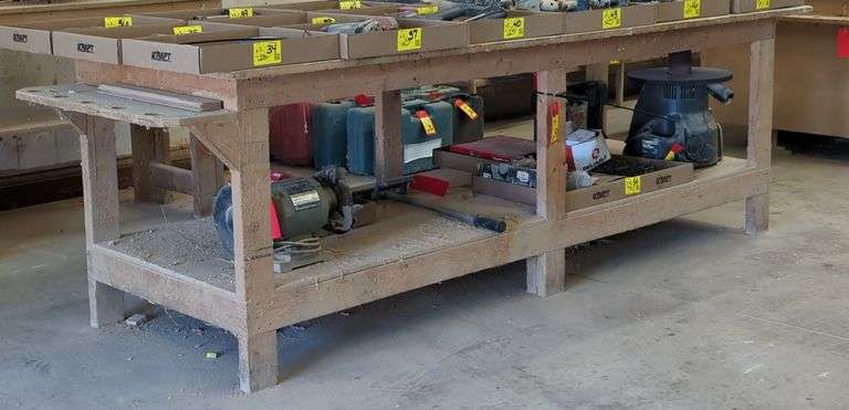 Custom Made 2-Tiered Wooden Work Shop Table