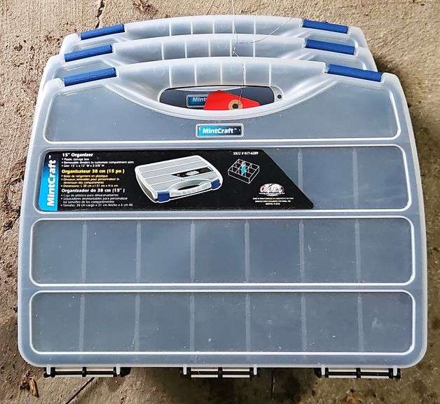 (3) 15" Plastic Organizer Storage Box's