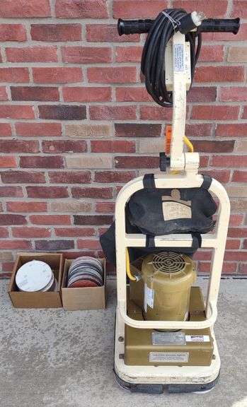 2004 Cherryhill U-Stand Super Bee 4 Disc Hardwood Floor Orbital Sander w/ Virginia Abrasives Hook & 