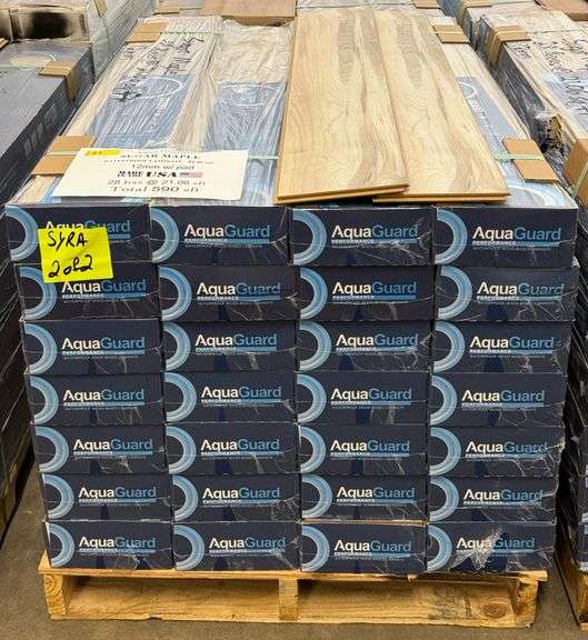 590 SqFt Aqua Guard Sugar Maple Waterproof 12mm Laminate Flooring With Pad