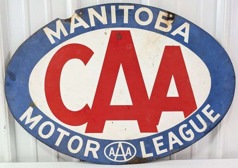 Vintage DST CAA Manitoba Motor League AAA Sign