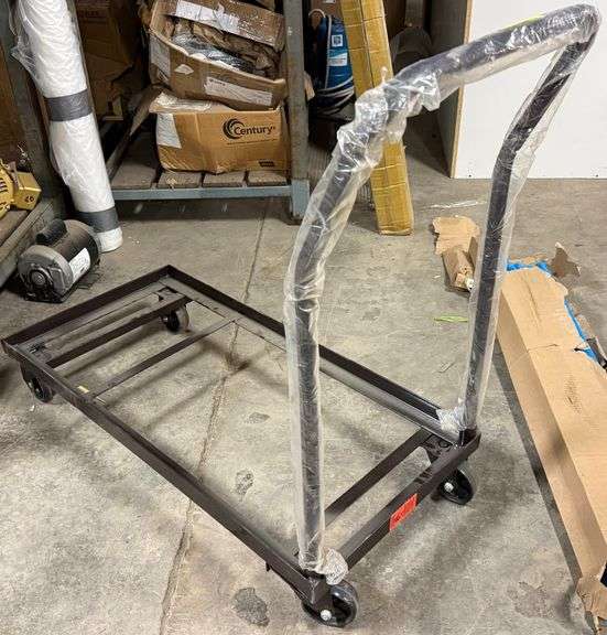 Steel Folding Chair Dolly, With Plastic Wheels, Brown