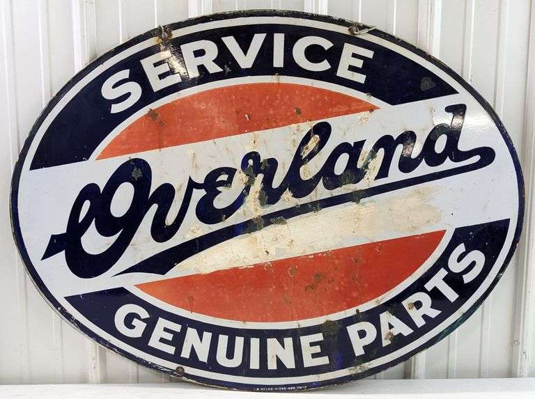 Vintage DSP Willys Overland Service Genuine Parts Dealership Sign
