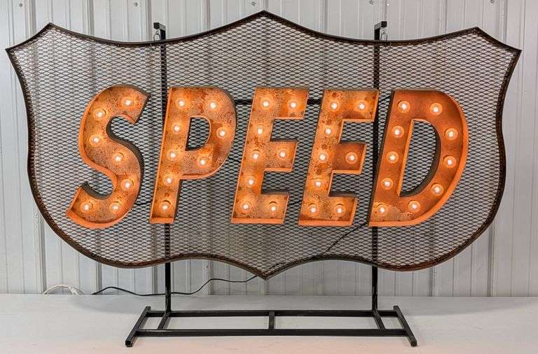 5-1/2ft Custom Speed Lighted Marquee Sign / Racing / Garage Sign ...
