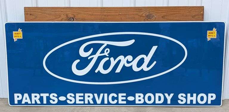 4ft Art Hill Ford Parts Service Body Shop Dealer Sign