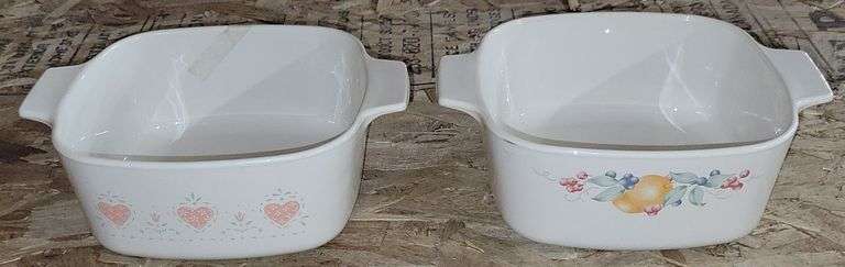 2 Vintage Corning Ware Casserole Dishes