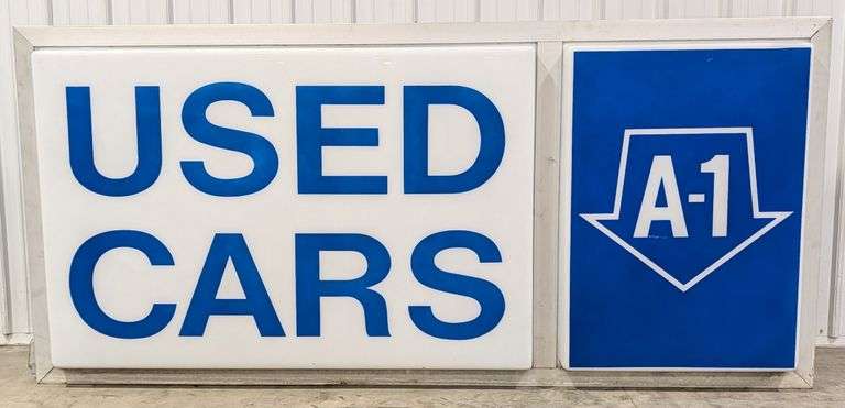 8ft Vintage Ford A-1 Used Cars Lighted Lexan Dealer Sign