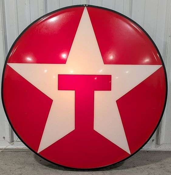 Texaco Gas Station Lighted Button Sign
