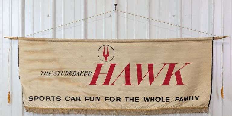 Vintage Studebaker Hawk Silk Showroom Dealership Banner