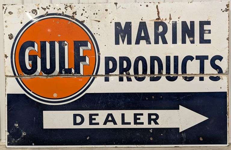 Large 70x45 Vintage SSP Gulf Marine Products Dealer Sign