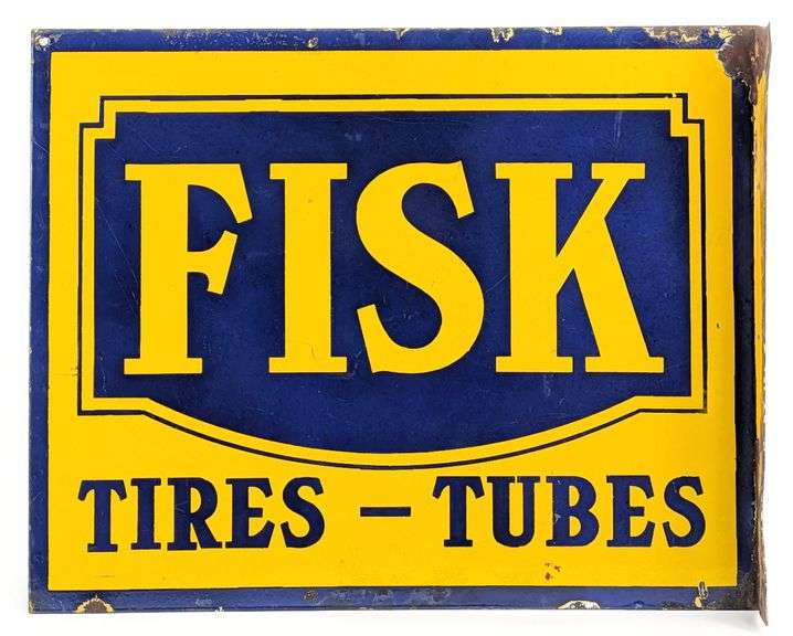 Fisk Tires - Tubes Porcelain Flange Sign (TAC)