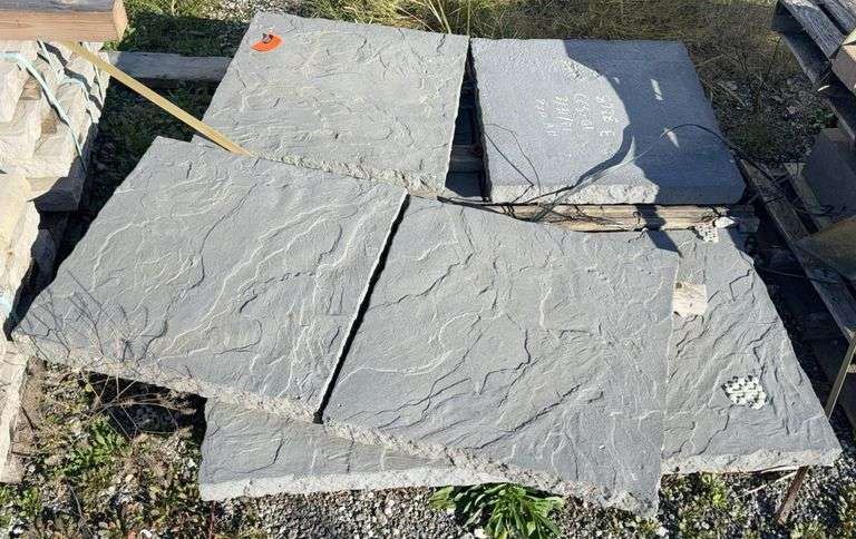 Turn Off Style Pallet Of Flagstone Style Cement Pavers/ Patio Blocks, Dark Grey ...