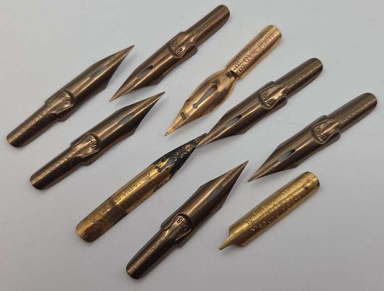 (E) Brass And Golden Calligraphy Nibs - Kraft Auction Service, LLC