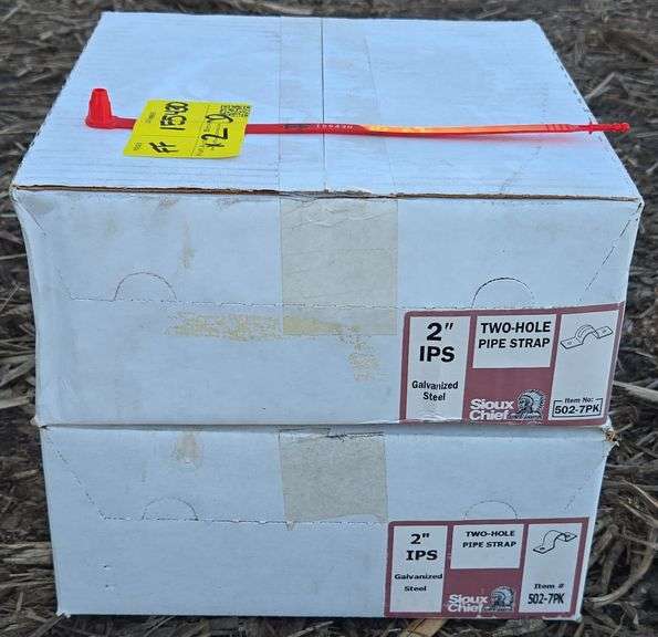 (FF) 2 Boxes Of 2" IPS Galvanized Steel Two-Hole Pipe Strap