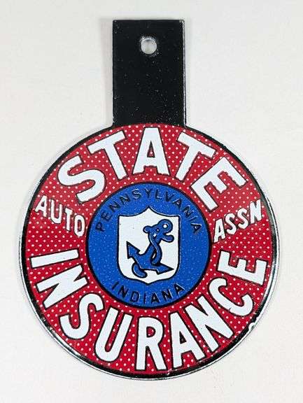 Porcelain State Auto Insurance License Plate Topper