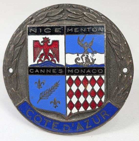 Vintage Enameled Automobile Emblem / Badge