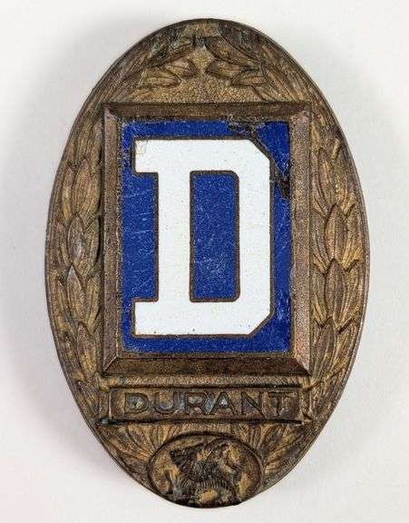 1920s Durant Automobile Enameled Emblem / Badge