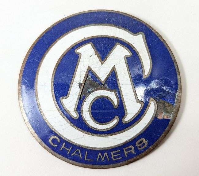 Early 1900s Chalmers Automobile Enameled Emblem / Badge