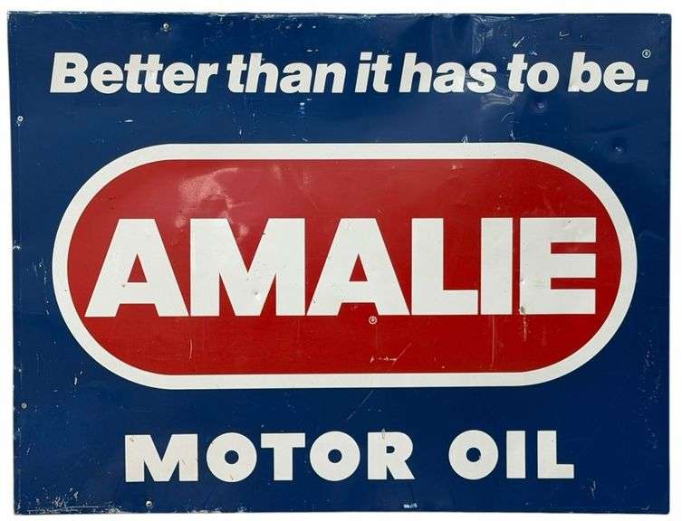 SS Amalie Motor Oil Vintage Advertising Metal Sign - Kraft Auction ...