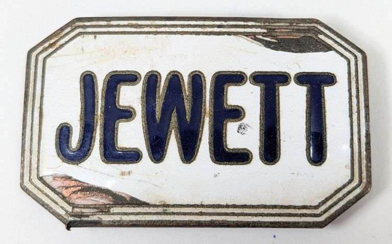 Early 1900s Jewett Automobile Enameled Emblem / Badge