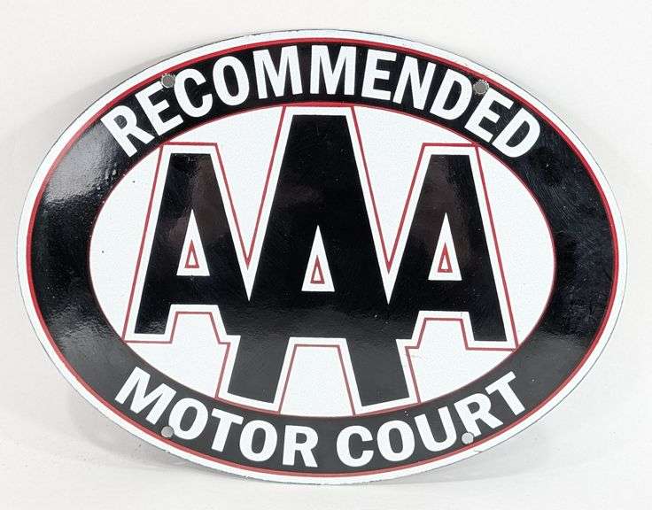 Porcelain AAA Motor Court Advertising Sign