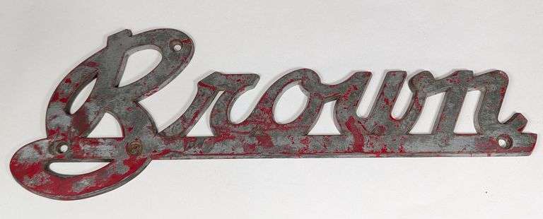 12in Vintage Brown Trucks Cast Metal Emblem / Badge
