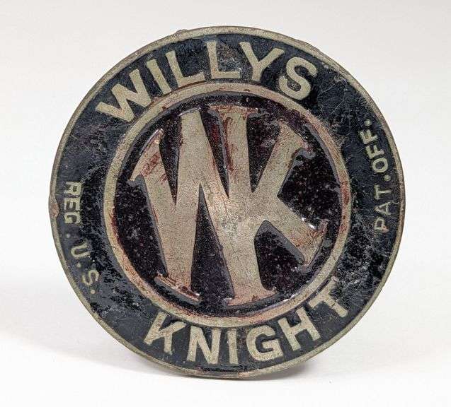 Early Willys Knight Automobile Enameled Emblem / Badge