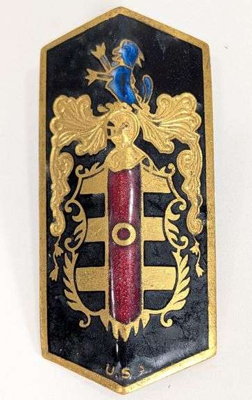 1941 Dodge Luxury Liner Automobile Enameled Emblem / Badge