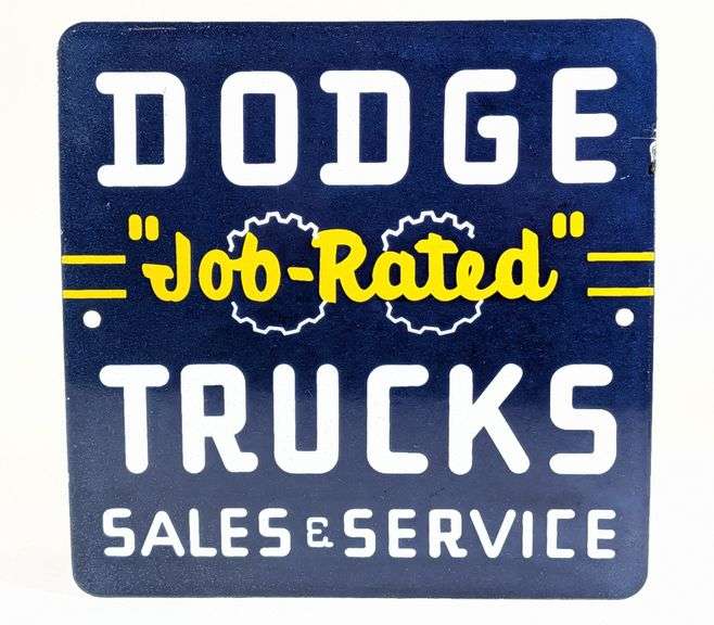 Porcelain Dodge Trucks Sales & Service Sign