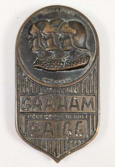 Early 1900s Graham Paige Automobile Brass Emblem / Badge