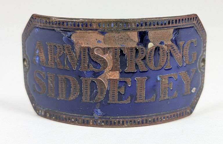 Early 1900s Armstrong Siddeley Automobile Enameled Emblem / Badge