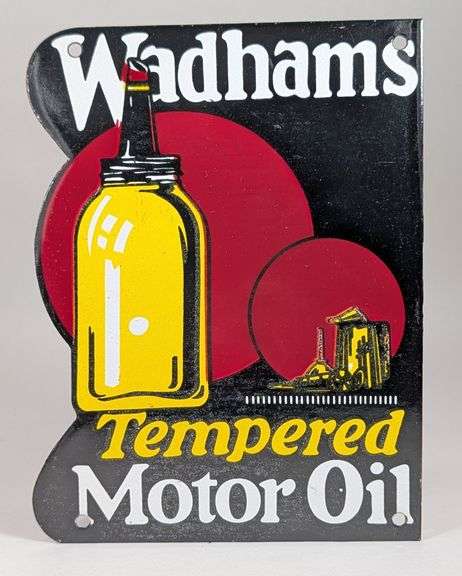 Porcelain Wadhams Motor Oil Advertising Sign