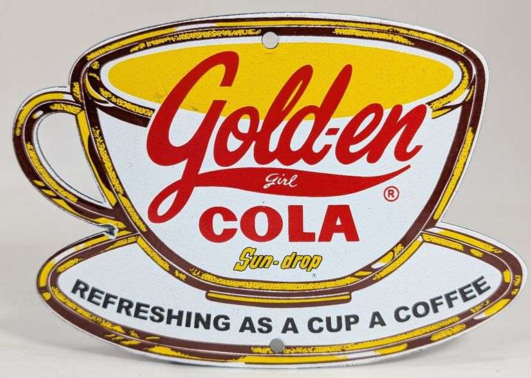 Porcelain Golden Cola Advertising Sign