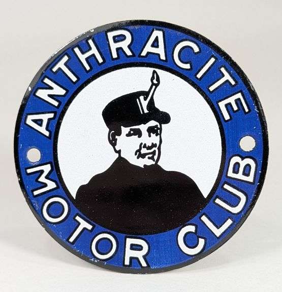 4in Porcelain Anthracite Motor Club Sign / Badge