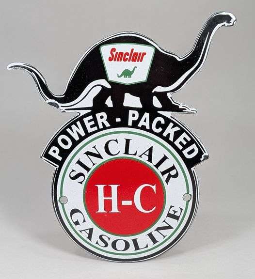 Porcelain Sinclair Gasoline Die-Cut Advertising Sign