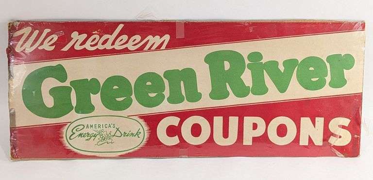 Vintage Green River Soda Paper Advertising Sign