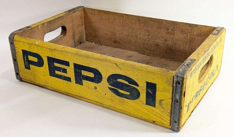 Vintage Pepsi-Cola Wooden Soda Bottle Crate
